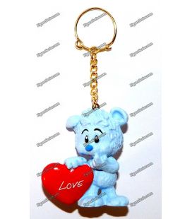 Keychain SCHLEICH figurine TEDDY BEAR blue heart LOVE love