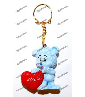 Schleich Schlüsselanhänger Figur BEAR blaues Herz HALLO Liebe