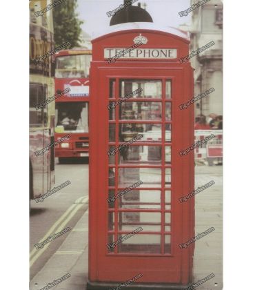Plaque TELEPHONE LONDRES en metal