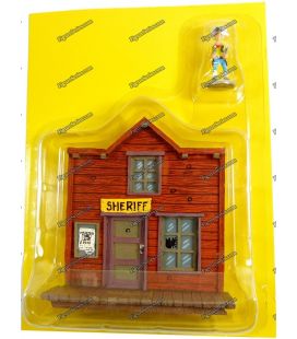 La casa y la oficina del Sheriff de la ciudad estatuilla LUCKY LUKE PLASTOY