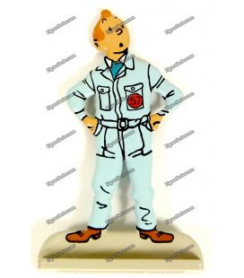 Figur TINTIN Astronaut im Bleimondobjektiv