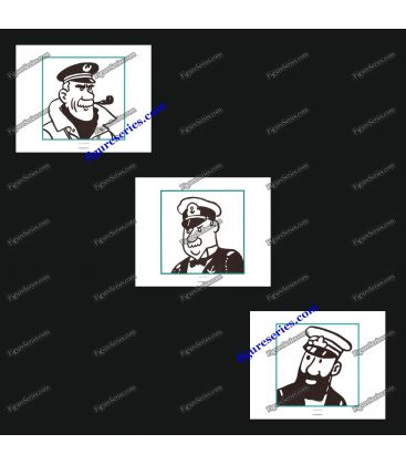Triptyque de 3 ex libris TINTIN les Commandants navigateurs