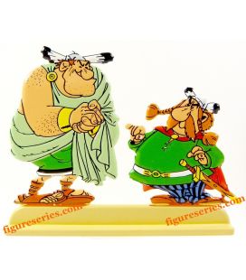 Figurine ABRARACOURCIX and APLUSBEGALIX the fight of the ASTERIX leaders