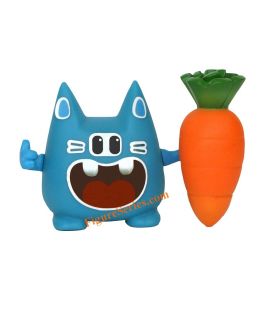 Figurina blu celebrando e sua carota WAKFU DOFUS