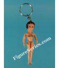 Deur sleutel PIN UP van de jaren 1950 figuur brunette vrouw in een zwembroek