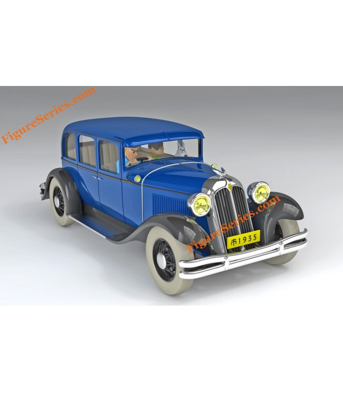 tintin figurine milou tchang lotus bleu chrysler sedan 1/24 chine