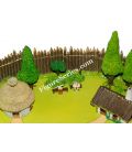 The VILLAGE of ASTERIX figurine IDEFIX house of OBELIX n° 9 PLASTOY