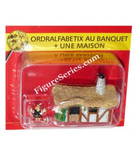 The VILLAGE of ASTERIX figurine ORDRALFABETIX and a house 52 PLASTOY