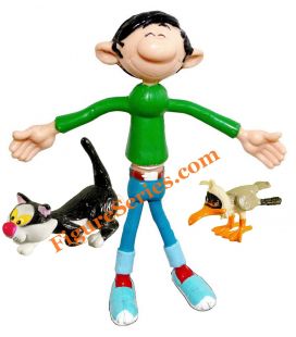 GASTON LAGAFFE flexi figurine and his animals by quick