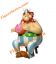 Asterix figurine en résine OBELIX au banquet