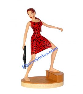 Statuetta resina TOMB RAIDER LARA CROFT in un sexy abito rosso