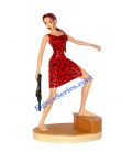 Estatuilla de la resina TOMB RAIDER LARA CROFT en un sexy vestido rojo